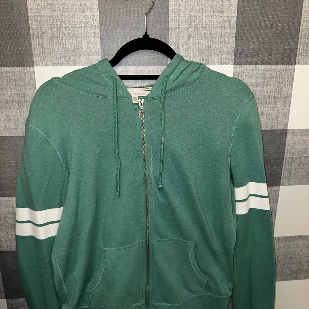 Y2K Victoria's Secret Teal Zip-Up Hoodie